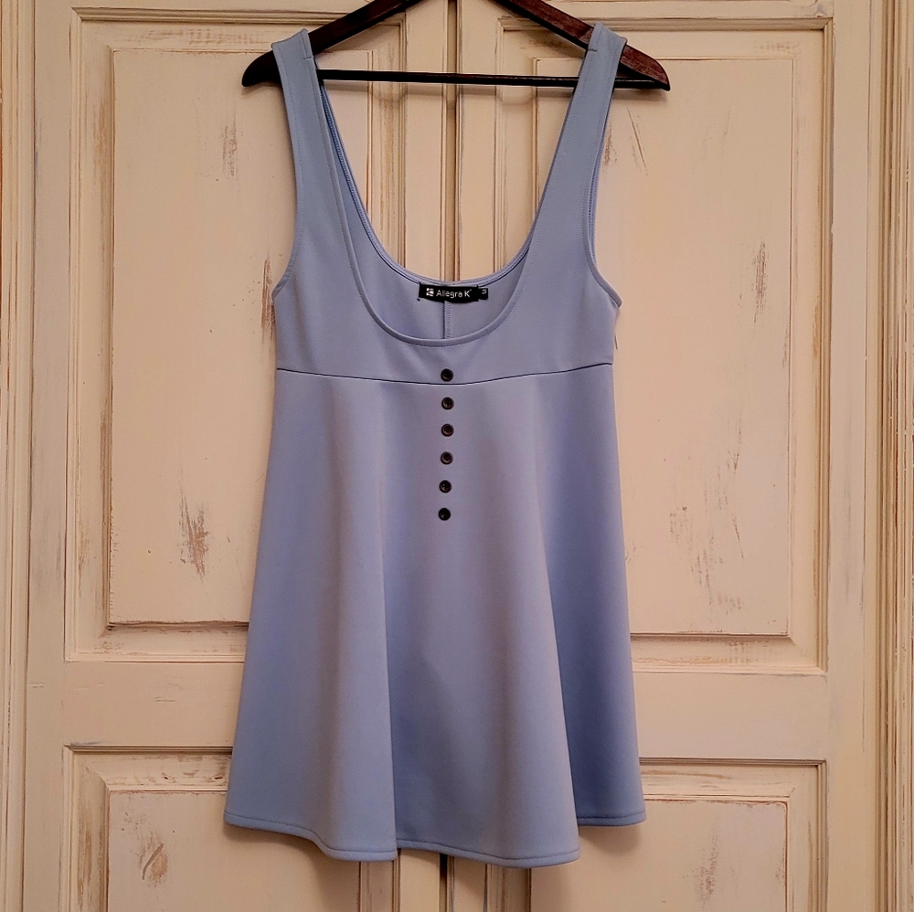 Cute blue suspender mini dress NWOT